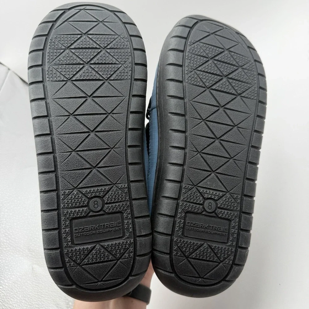 New Ozark Trail Men's 8 Slip-on Shoes Blue Water Repellent Bungee Slippers NWT
